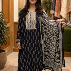 Pure Cotton Black Color Suit