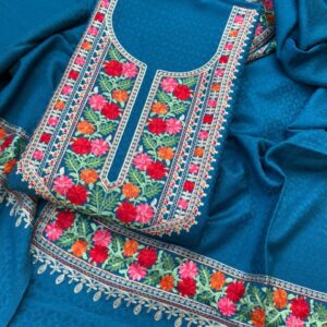 Pure Viscose Pashmina Suit (Blue)