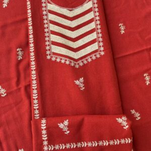 Premium Kullu Suit with Zari Work Rust color