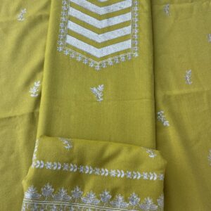 Premium Kullu Suit with Zari Work Mehendi color