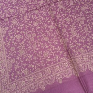Women Wool Floral Work, Soft & Warm Stole- Light Purple Color