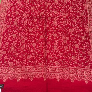 Women Wool Floral Work, Soft & Warm Stole- Red Color