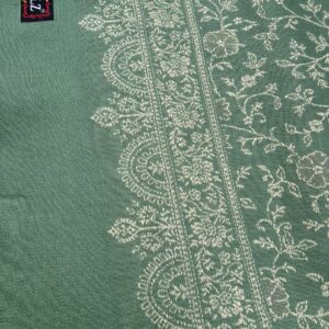 Women Wool Floral Work, Soft & Warm Stole-Light Green Color