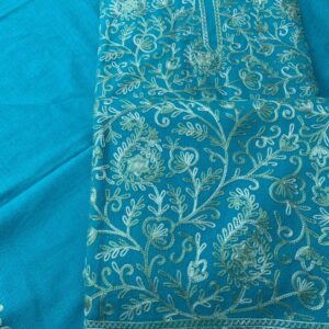 Pure Cotswool Kashmiri Full ZAAL Work Suit-Blue Color
