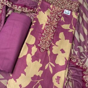 Pure Muslin Fabric Unstitched Suit