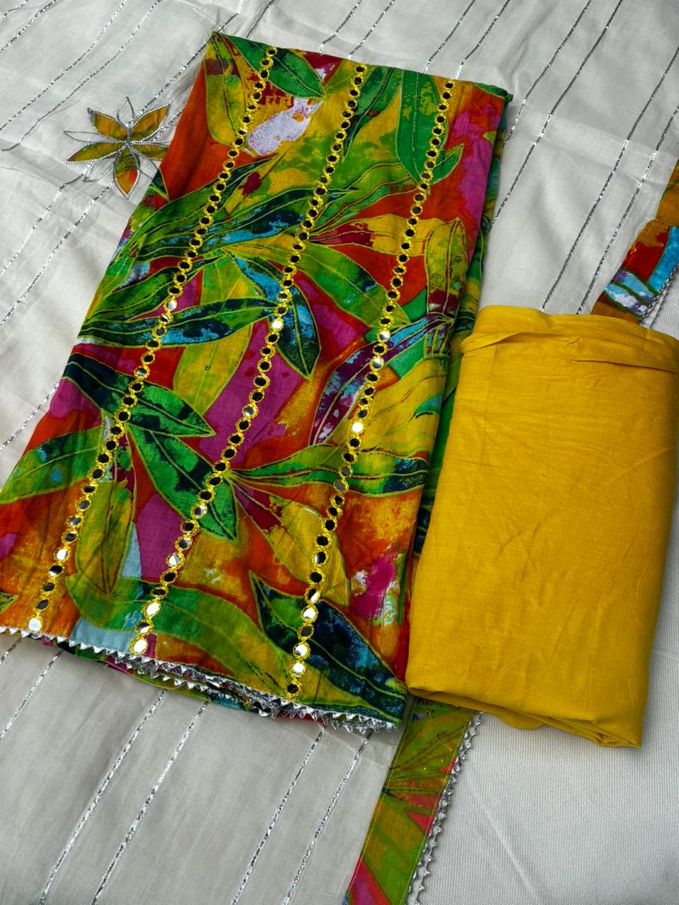 Pure Cotton Floral Multi Color Suit - Image 2