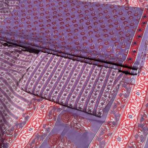 Pure Cotton Light PurpleColor Unstitched Suit